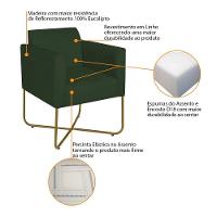 Poltrona Decorativa Andréia Base X Dourada Linho Cor Verde - 11