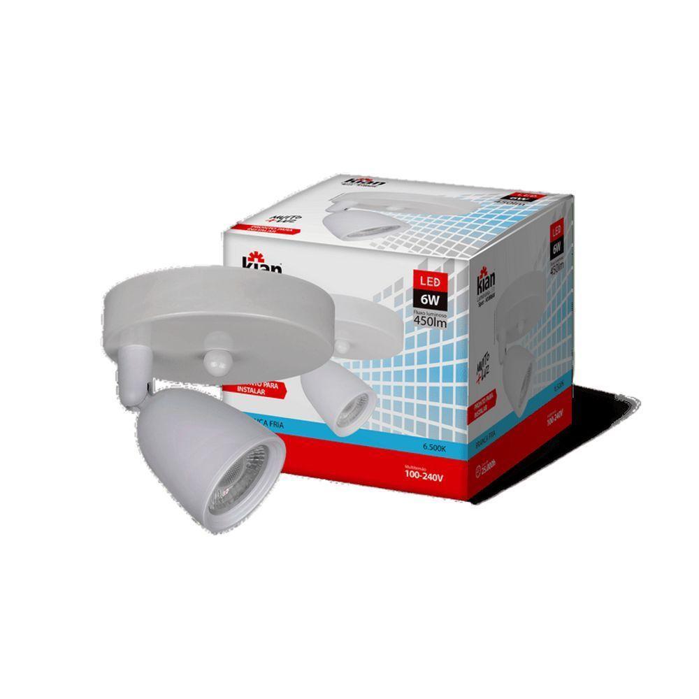 Spot Luminária Led Sobrepor 6w Branco Frio Bivolt - 2