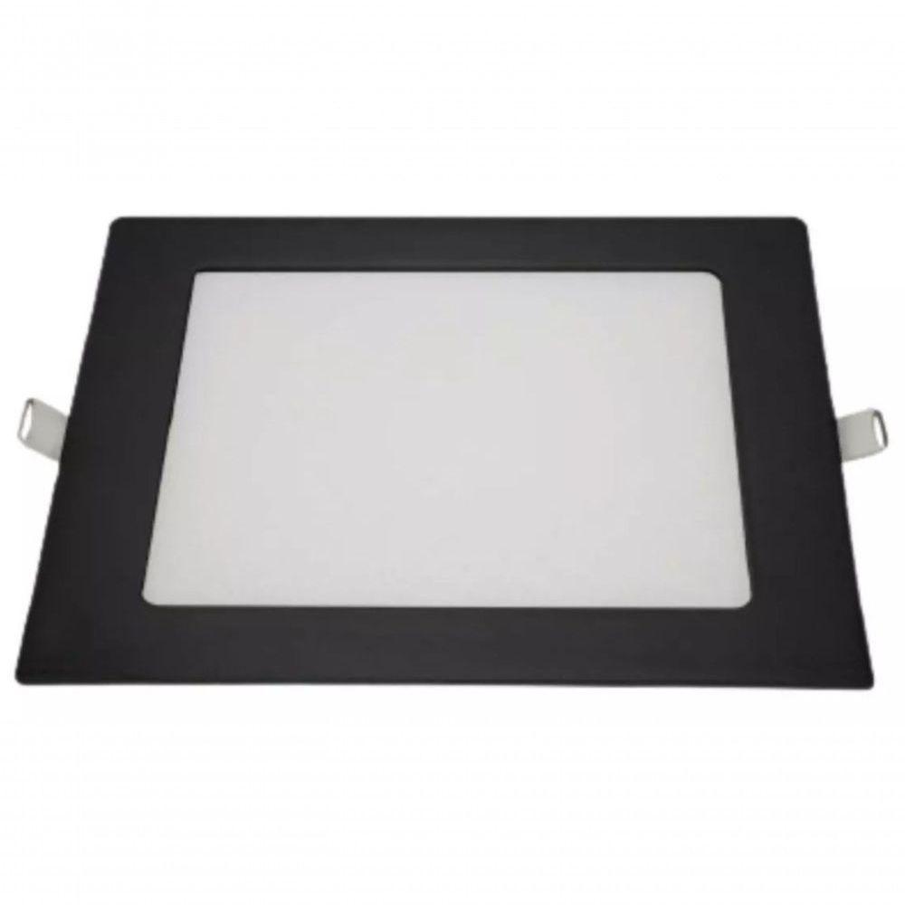 Kit 6 Painéis Embutir 24w Quadrado Cor Preto Branco Frio - 2