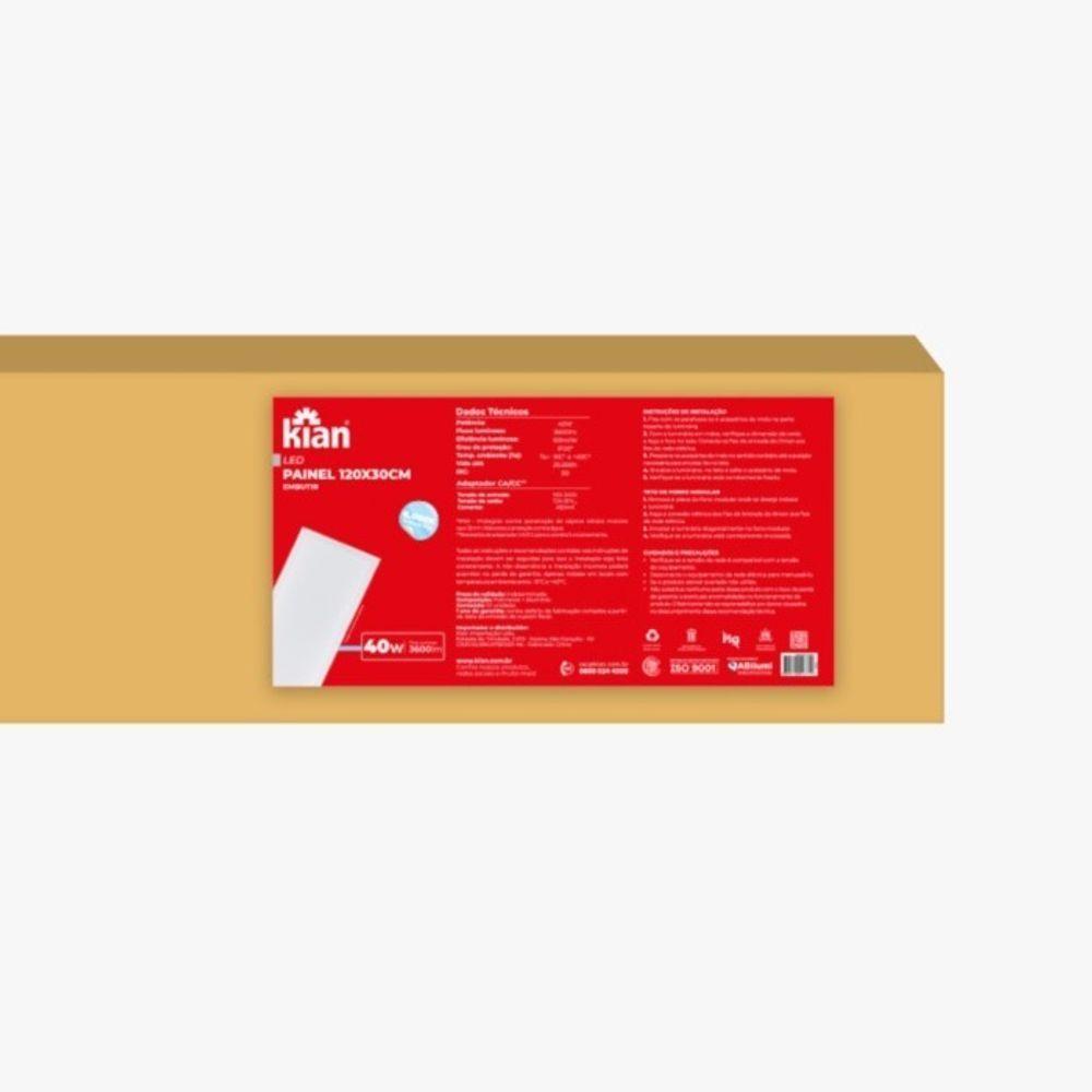 Painel Led Embutir 40w Retangular 31x124 Branca Fria - 2