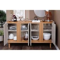 Buffet de Sala Jantar Eva 4 Portas Off White/Nature - Cimol