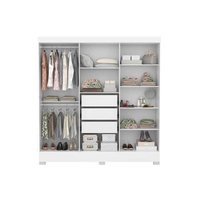Guarda Roupa Casal Prático 6 Portas de Abrir 3 Gavetas Branco Demóbile