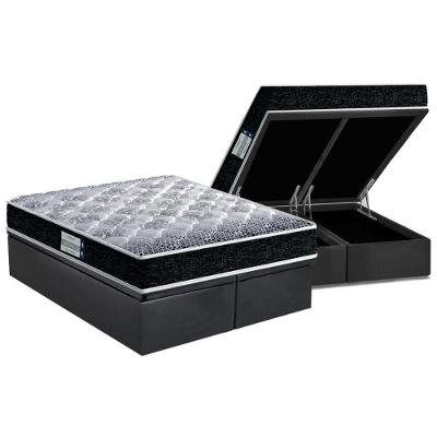 Cama Box Baú Queen: Colchão Anatômico Probel D33/EP Firmepedic ProDormir Advanced Tech1500 Double Face + Base CRC Suede Gray(158x198)