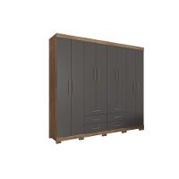 Guarda Roupa Casal 8 Portas e 6 Gavetas c/ Pés Liverpool Jatoba - Santos Andirá - 4