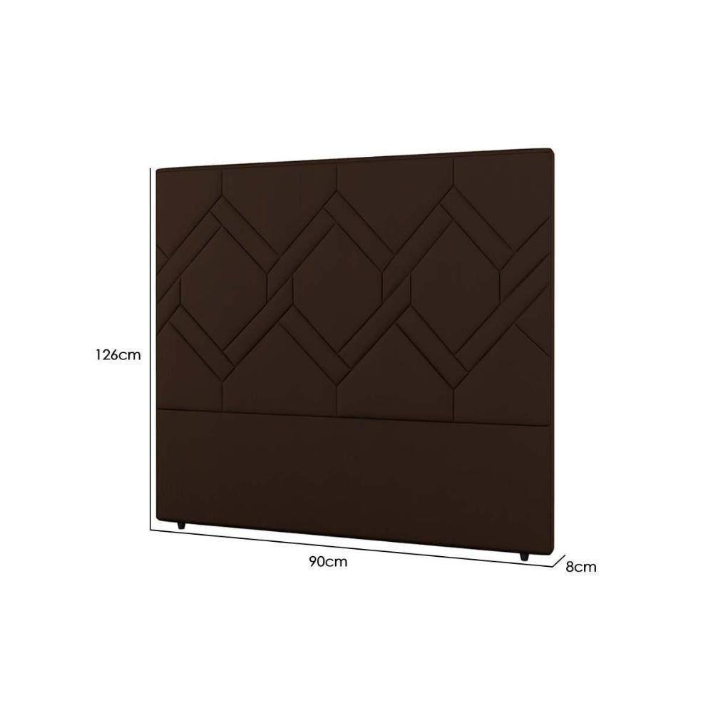 Cabeceira Cama Box Estofada Solteiro Solteiro Lima Plus Veludo Cacau - Simbal - 2