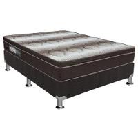 Cama Box Casal: Colchão Ortopédico Ortobom Light OrtoPillow + Base CRC Courano Black(138x188) - 1