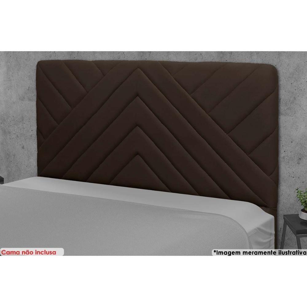 Cabeceira Cama Box Estofada King King Sky Plus Veludo Cacau - Simbal - 1