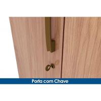 Guarda Roupa Solteiro 3 Portas e 2 Gavetas Açaí DA133 c/ Pés Branco - Henn - 3