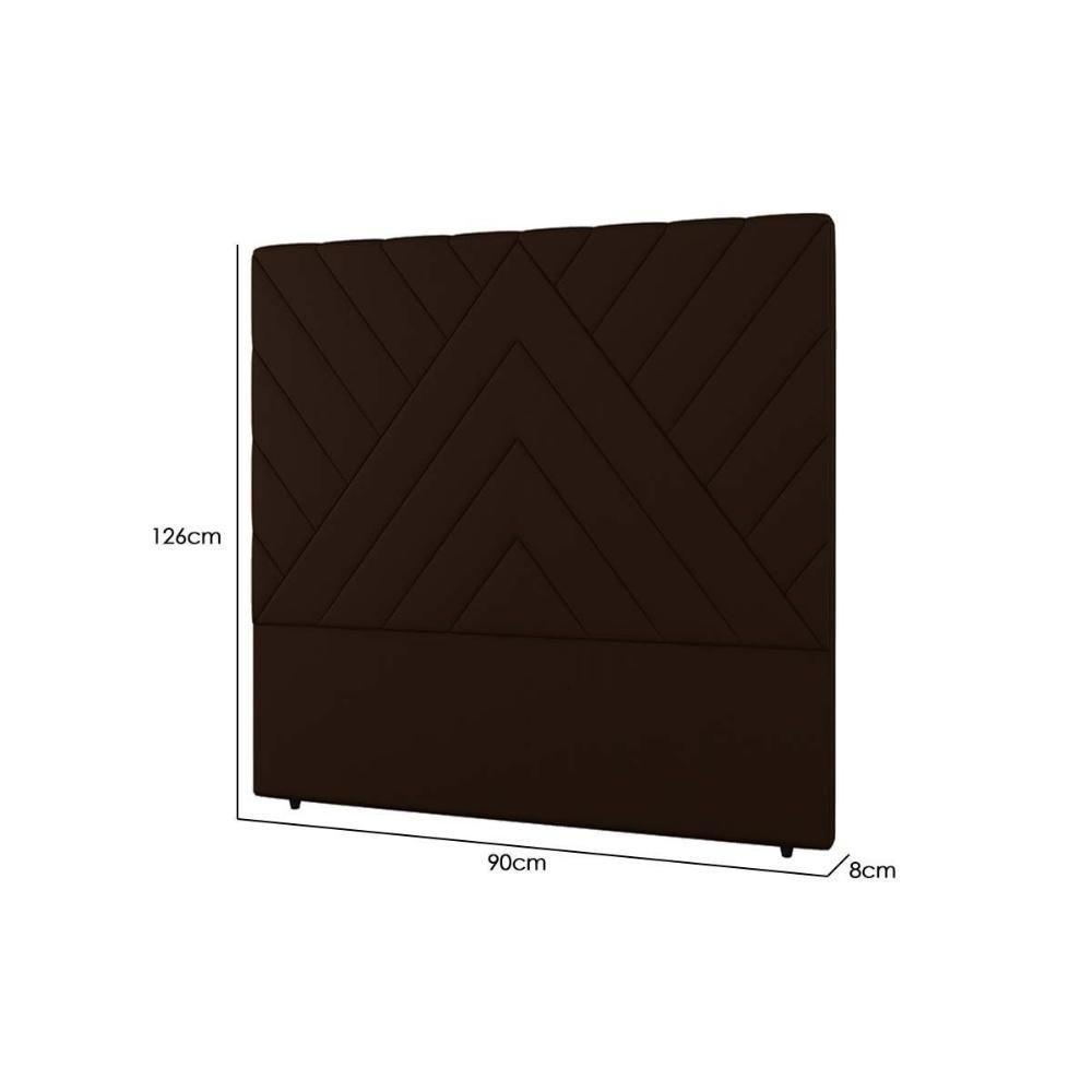 Cabeceira Cama Box Estofada Solteiro Solteiro Sky Plus Veludo Cacau - Simbal - 2