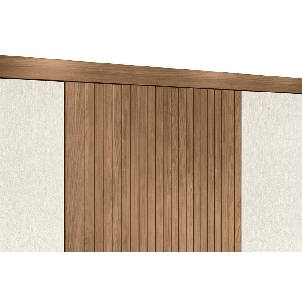 Guarda Roupa Casal 6 Portas e 4 Gavetas c/ Espelho e Pés Buriti jatoba/Areia - Santos Andirá - 3