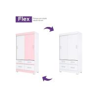 Guarda Roupa Solteiro 2 Portas de Correr e 4 Gavetas c/ Pés Briz BE25 Jequitibá Brilho/Off White - Henn - 5