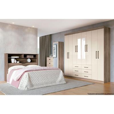 Guarda Roupa Casal Liverpool 8 Portas de Abrir 6 Gavetas Blush Jatoba Santos Andirá