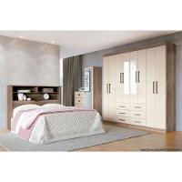 Guarda Roupa Casal 8 Portas e 6 Gavetas c/ Espelho Liverpool Jatoba - Santos Andirá - 3