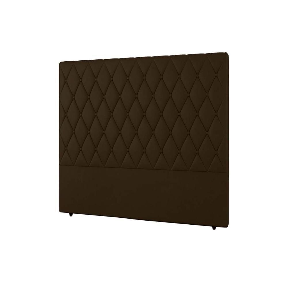 Cabeceira Cama Box Estofada Solteiro Solteiro Camponesa Plus Veludo Cacau - Simbal - 1