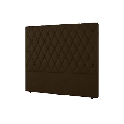 Cabeceira Cama Box Estofada Solteiro Solteiro Camponesa Plus Veludo Cacau - Simbal