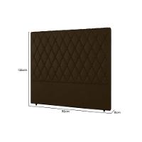Cabeceira Cama Box Estofada Solteiro Solteiro Camponesa Plus Veludo Cacau - Simbal - 2