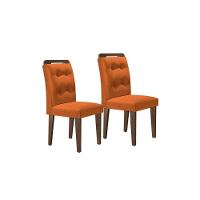 Cadeira Sala de Jantar Imperatriz Madeira Kit 2 Un Capuccino/Grafite - Rufato - 5