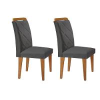 Cadeira Sala de Jantar Melissa Kit 2 Un Imbuia/Grafite - Rufato - 1