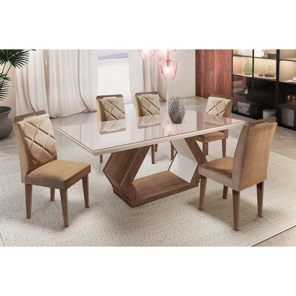 Cadeira Sala de Jantar Melissa Madeira Kit 2 Un Capuccino/Grafite - Rufato - 2