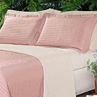 Kit Cobre Leito Colcha Celeste King 03 Peças Dupla Face Micropercal 200 Fios Prático Liso - Rose - 3