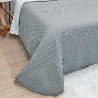 Kit Cobre Leito Colcha Celeste Queen 03 Peças Dupla Face Micropercal 200 Fios Prático Liso - Cinza - 2