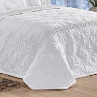 Kit Cobre Leito Colcha Serene King 7 Peças Micropercal 200 Fios Guipir Bordado Suave - Branco - 2