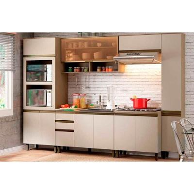 Cozinha Completa Connect MDF 8 Módulos 120cm Branco com Tampo para Cooktop