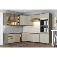 Kit de Cozinha Modulada 11 Peças Connect  (4 Armários + 4 Balcões + 1 Paneleiro + 2 Complementos) C11P04 Duna/Cristal - 2