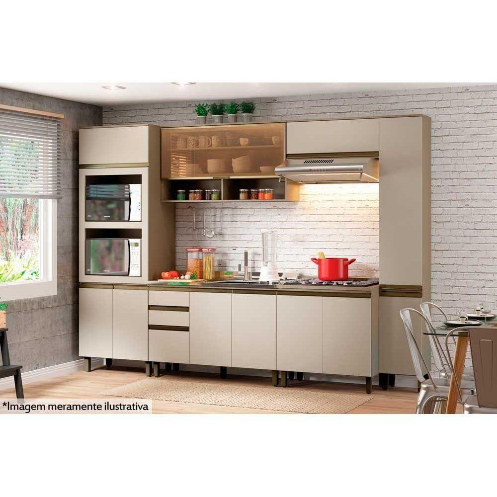 Kit De Cozinha Completa 8 Peças Connect (2 Armários 2 Balcões 2 Paneleiros ) Duna/cristal - 2
