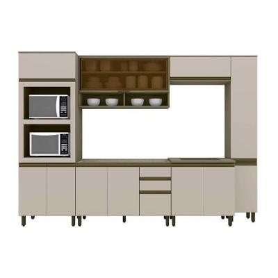 Kit de Cozinha Completa Connect 8 Módulos Branco com Tampo e Complementos para Ambiente Moderno