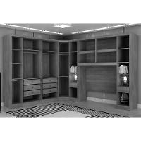 Quarto Modulado Rizon  7 Peças (1 Armário Ponte + 1 Closet + 3 Guarda Roupas + 2 Complementos) QC211 Cumaru - 2