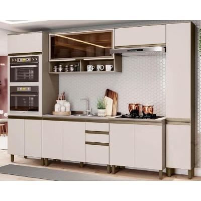 Cozinha Completa Connect (2 Aéreos, 2 Balcões, 2 Paneleiros, 1 Complemento) 7pçs Duna/cristal - Henn