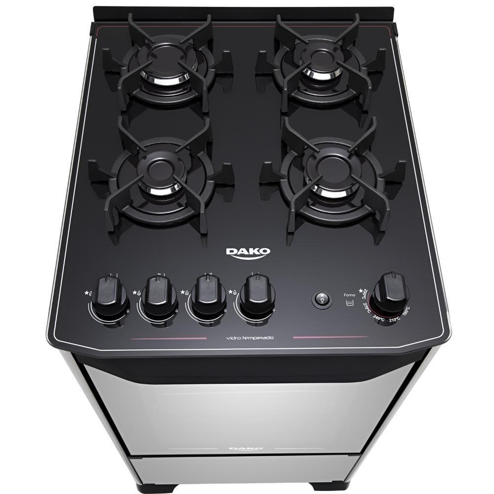 Fogão 4 Bocas Dako Magister Style Com Mesa De Vidro Bivolt - 5