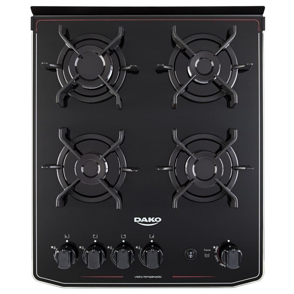Fogão 4 Bocas Dako Magister Style Com Mesa De Vidro Bivolt - 7