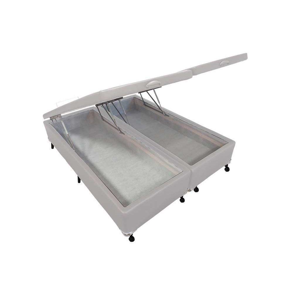 Cama Box Baú Queen Courano White New (158x198x35) - Castor - 1