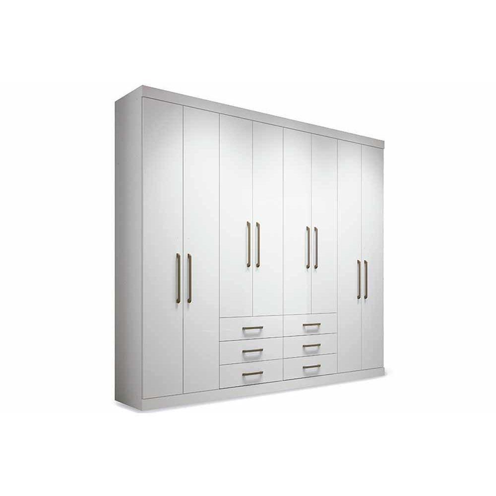 Guarda Roupa Casal 8 Portas e 6 Gavetas Master 8.6 Branco - Santos Andirá - 6