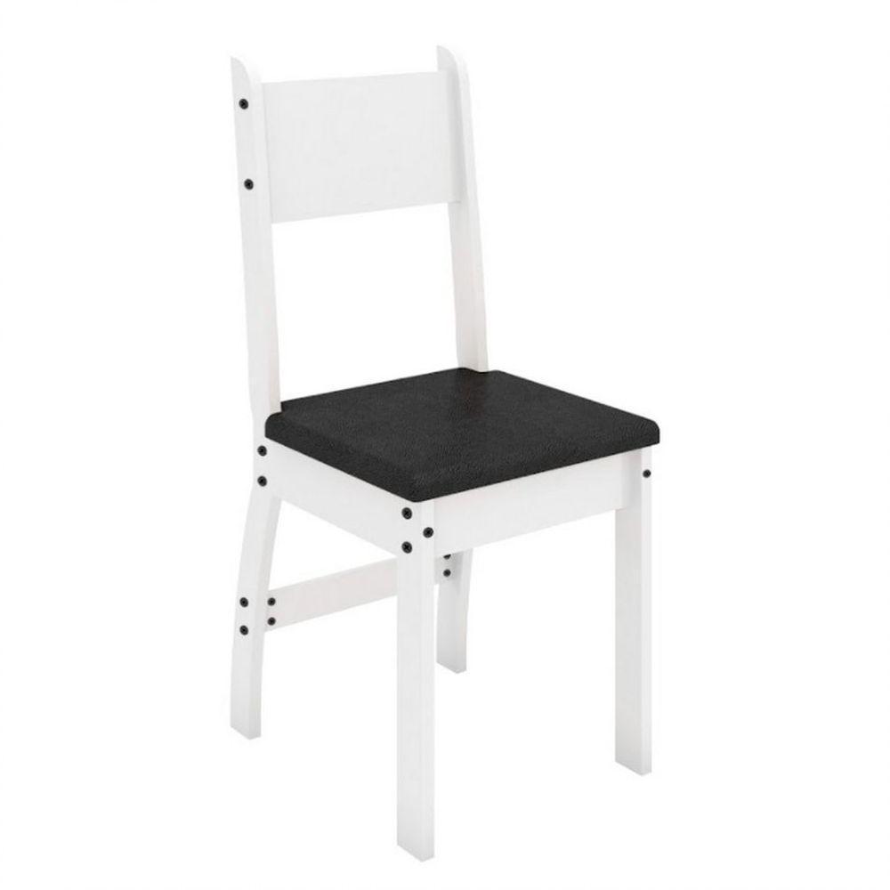 Conjunto Mesa De Jantar 6 Lugares Milano Branco Com Preto - 5