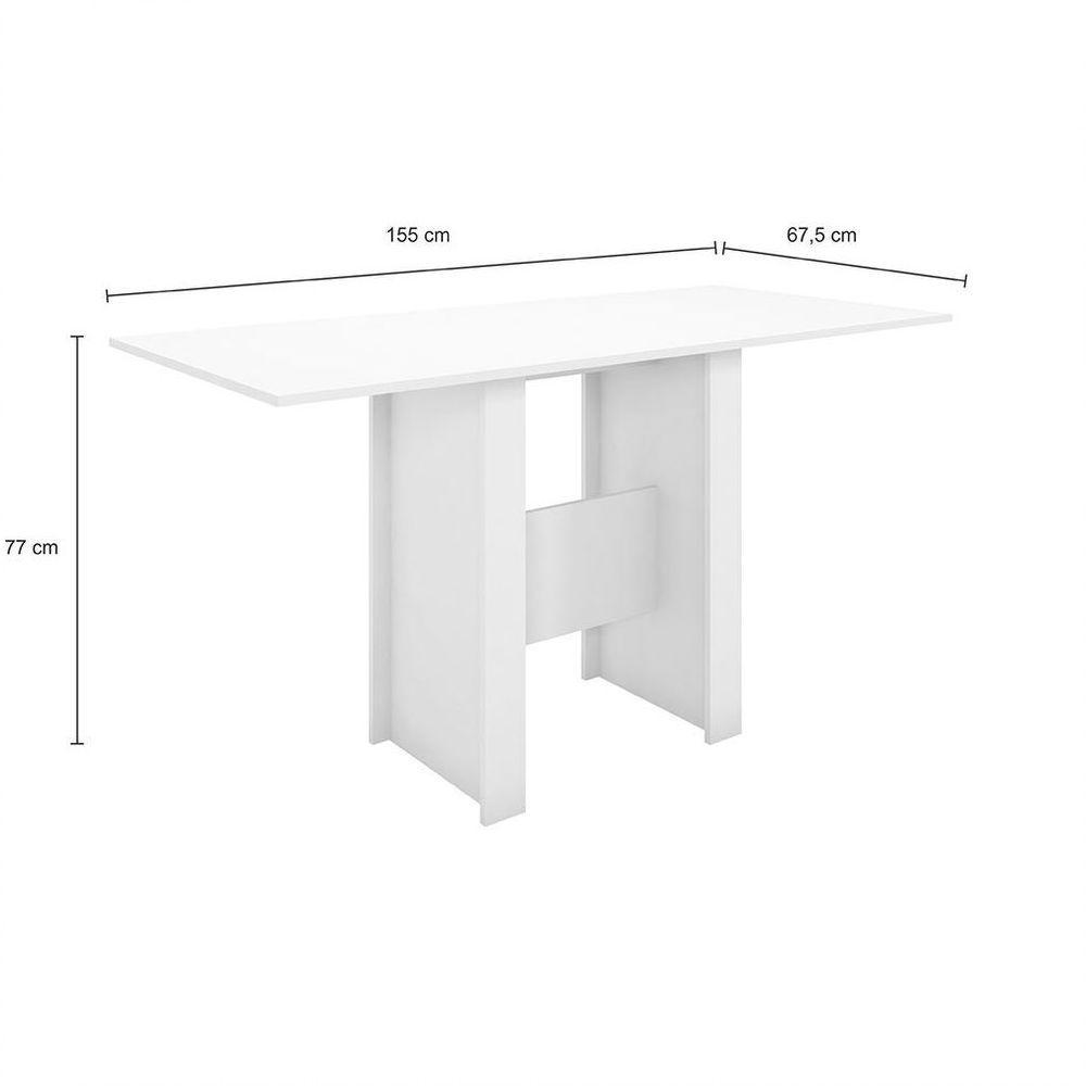 Conjunto Mesa De Jantar 6 Lugares Milano Branco Com Preto - 7