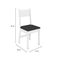 Conjunto Mesa De Jantar 6 Lugares Milano Branco Com Preto - 2