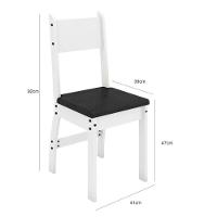 Conjunto Mesa De Jantar 6 Lugares Milano Branco Com Preto