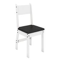 Conjunto Mesa De Jantar 6 Lugares Milano Branco Com Preto - 5