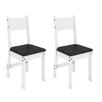 Conjunto Mesa De Jantar 6 Lugares Milano Branco Com Preto - 6