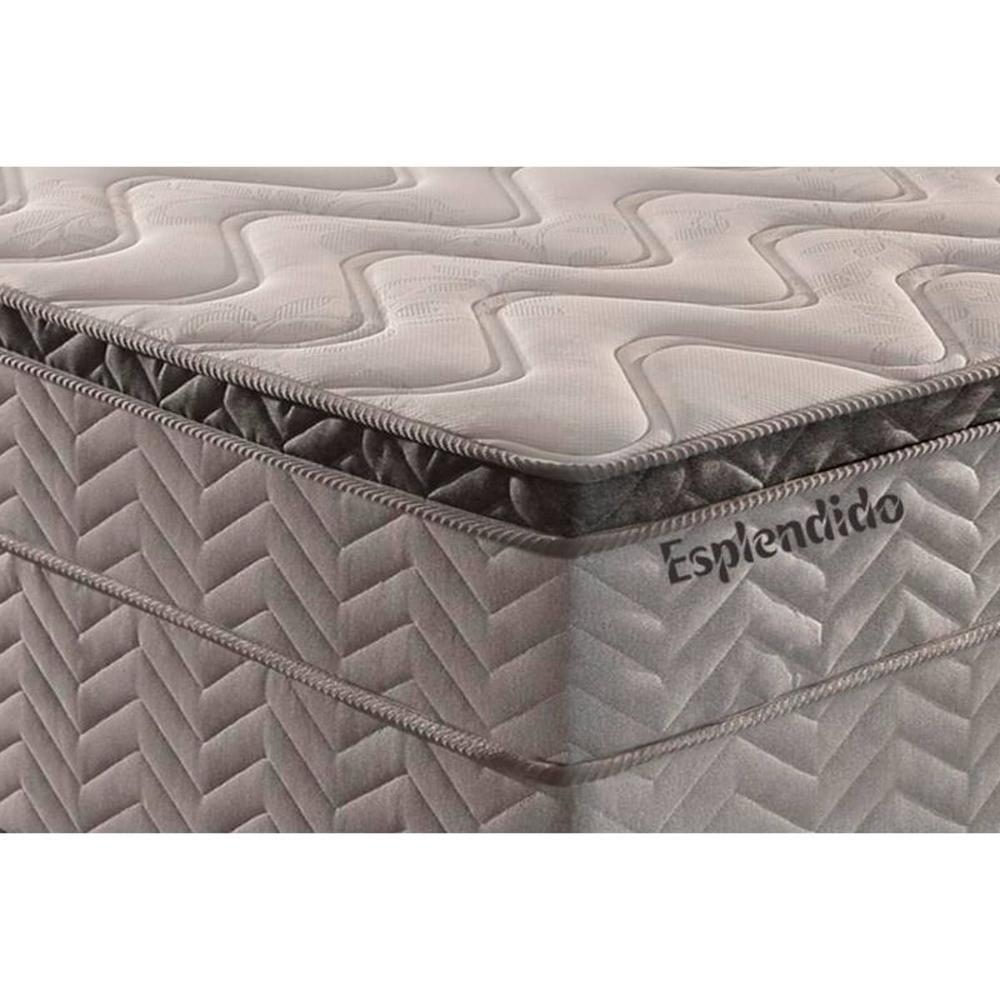 Cama Box Solteiro: Colchão Molas Paropas MasterPocket Ensacadas Esplêndido + Base CRC Suede Gray(88x188) - 3