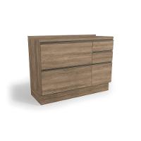 Balcão de Cozinha Maxxi G746 1 Porta e 4 Gavetas c/ Tampo Nogal/Preto - Kappesberg