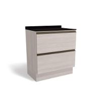 Balcão de Cozinha Maxxi G755 2 Gavetas c/ Tampo Branco/Preto - Kappesberg - 1