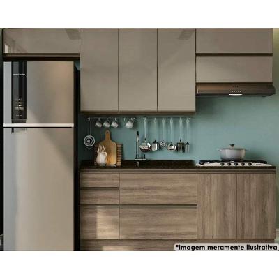 Cozinha Completa Completa Maxxi (4 Aéreos, 2 Balcões) 6 Peças Nogal - Kappesberg