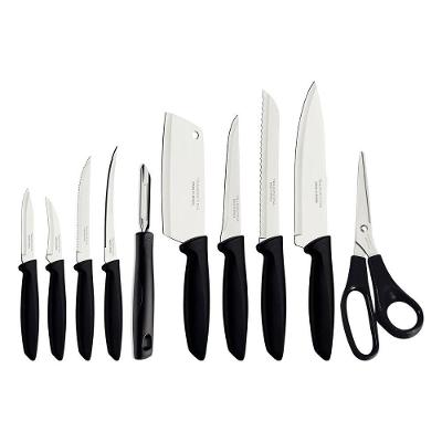 Jogo De Facas Plenus Com Laminas Em Aco Inox E Cabos De Polipropileno Preto 10 Pecas