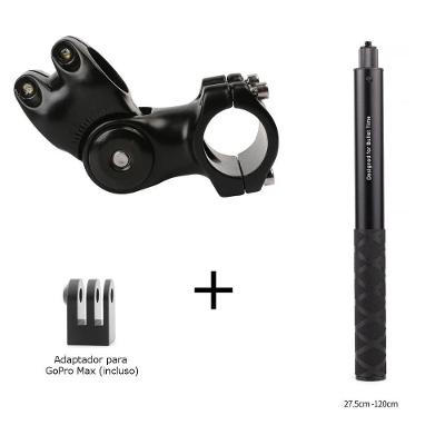 Suporte Alumínio para Moto + Bastão Invisível para Câmeras 360