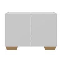 Kit 2 Mesas De Cabeceira 2 Portas E Pés Multimóveis Mp4139 Branco Natural - 2