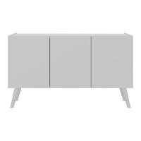 Rack Retrô Para Tv Até 32 Polegadas Com 3 Portas Multimóveis Mp1067 Branco - 2